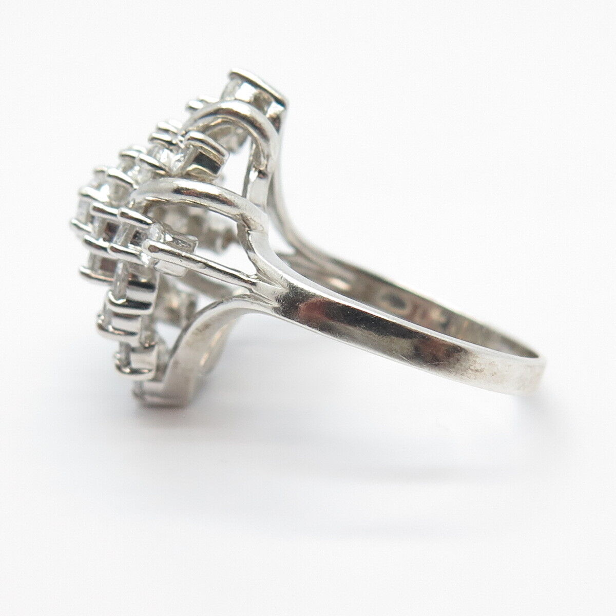 925 Sterling Silver Pave C Z Ring Size 10.25