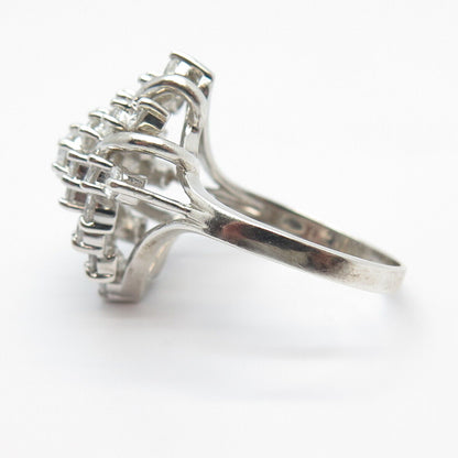 925 Sterling Silver Pave C Z Ring Size 10.25