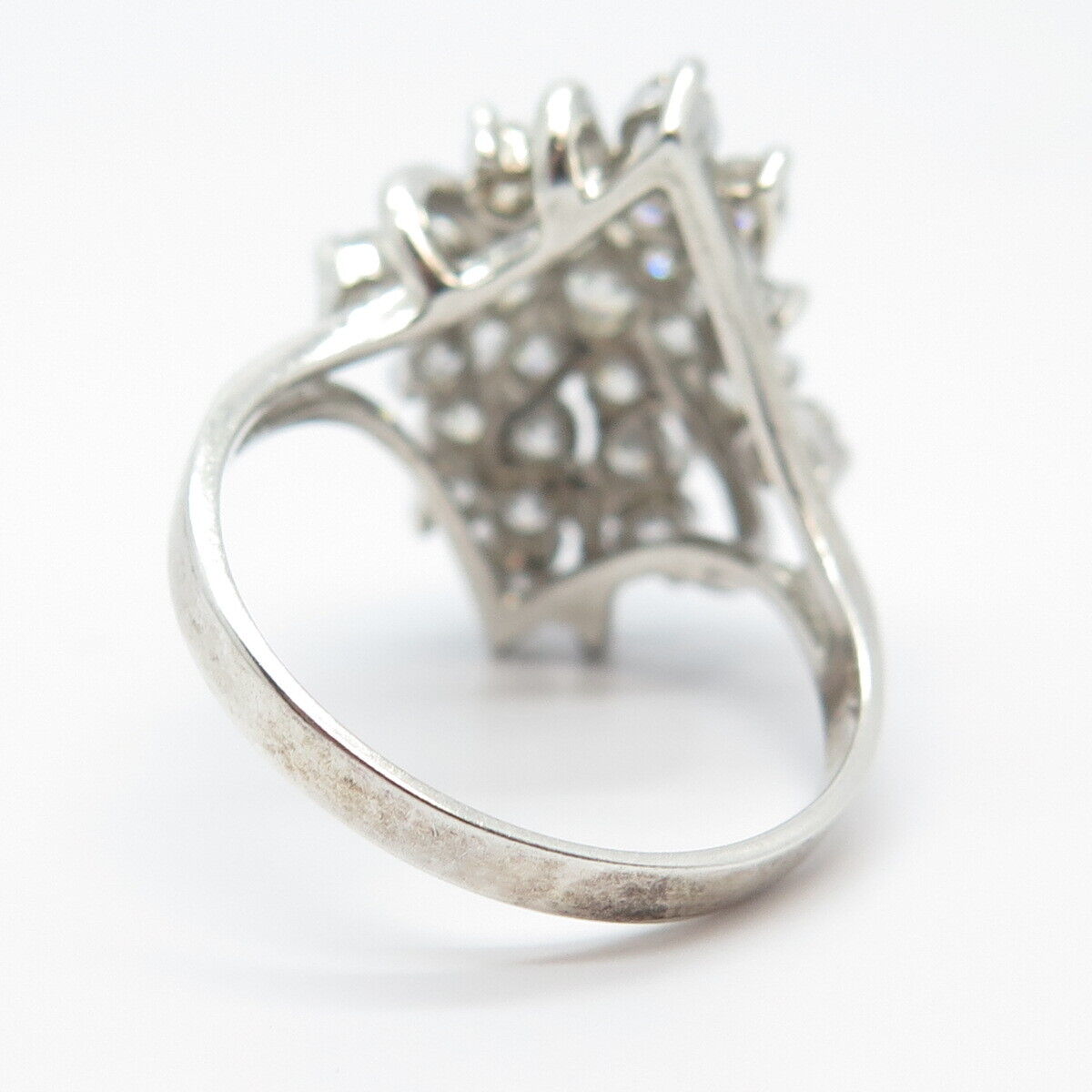 925 Sterling Silver Pave C Z Ring Size 10.25