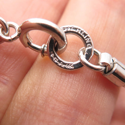 925 Sterling Silver Vintage Carl Art Floral Station Snake Chain Necklace 16"