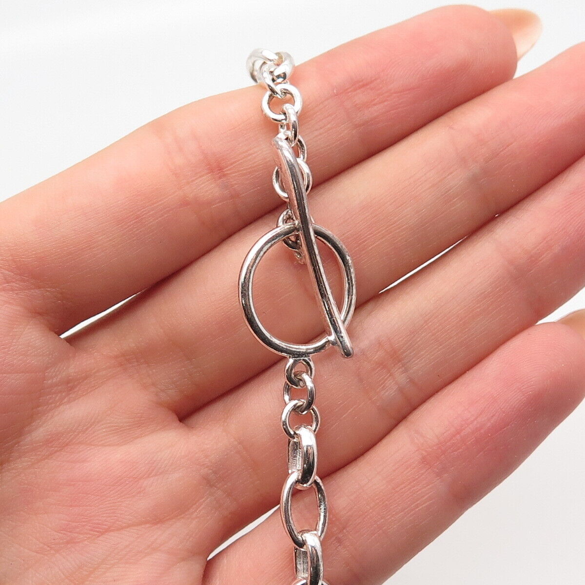 925 Sterling Silver Oval Link Chain Necklace 18"