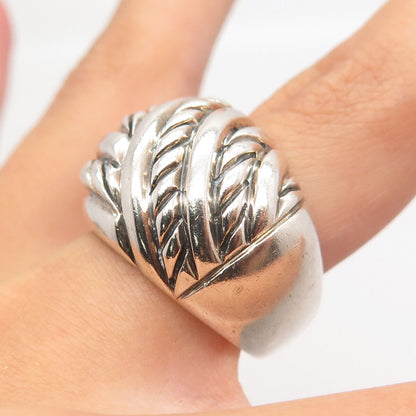 925 Sterling Silver Vintage Twisted Domed Knot Ring Size 8.25