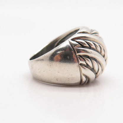 925 Sterling Silver Vintage Twisted Domed Knot Ring Size 8.25