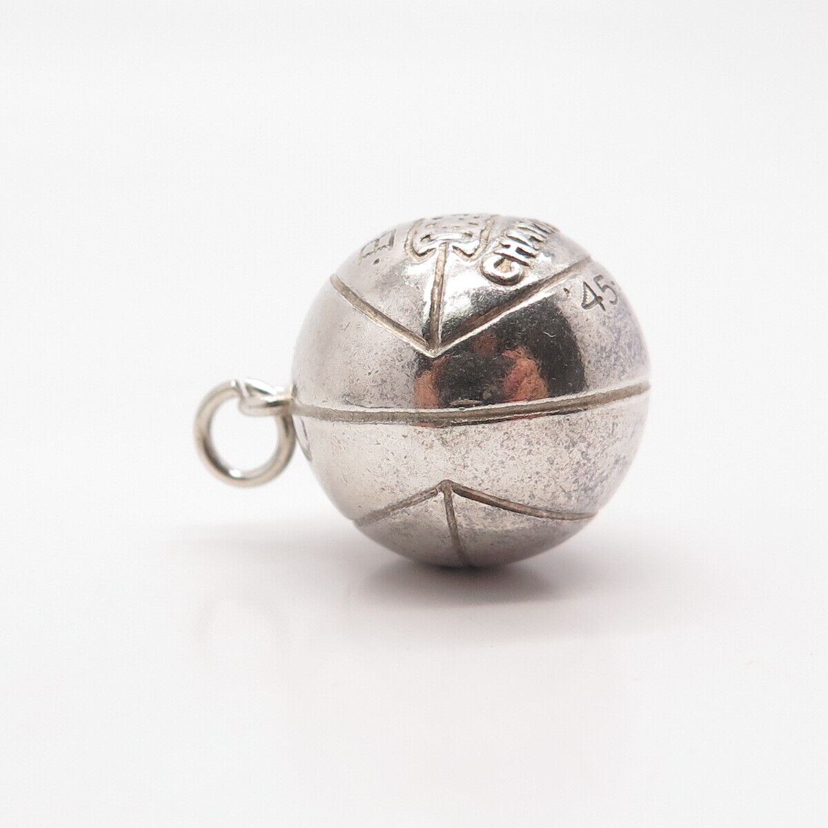 925 Sterling Silver Antique "BHS Champions" Rugby Ball Charm Pendant