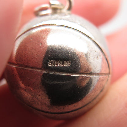 925 Sterling Silver Antique "BHS Champions" Rugby Ball Charm Pendant