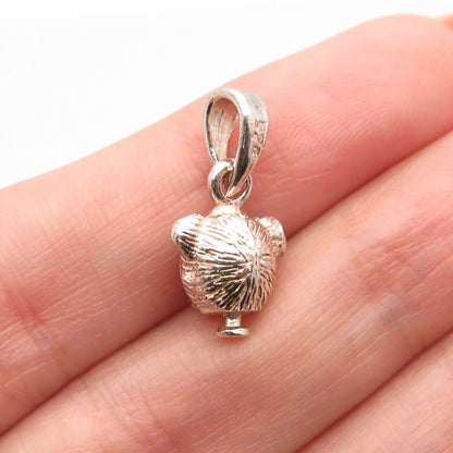 925 Sterling Silver Vintage Bear's Head Pendant