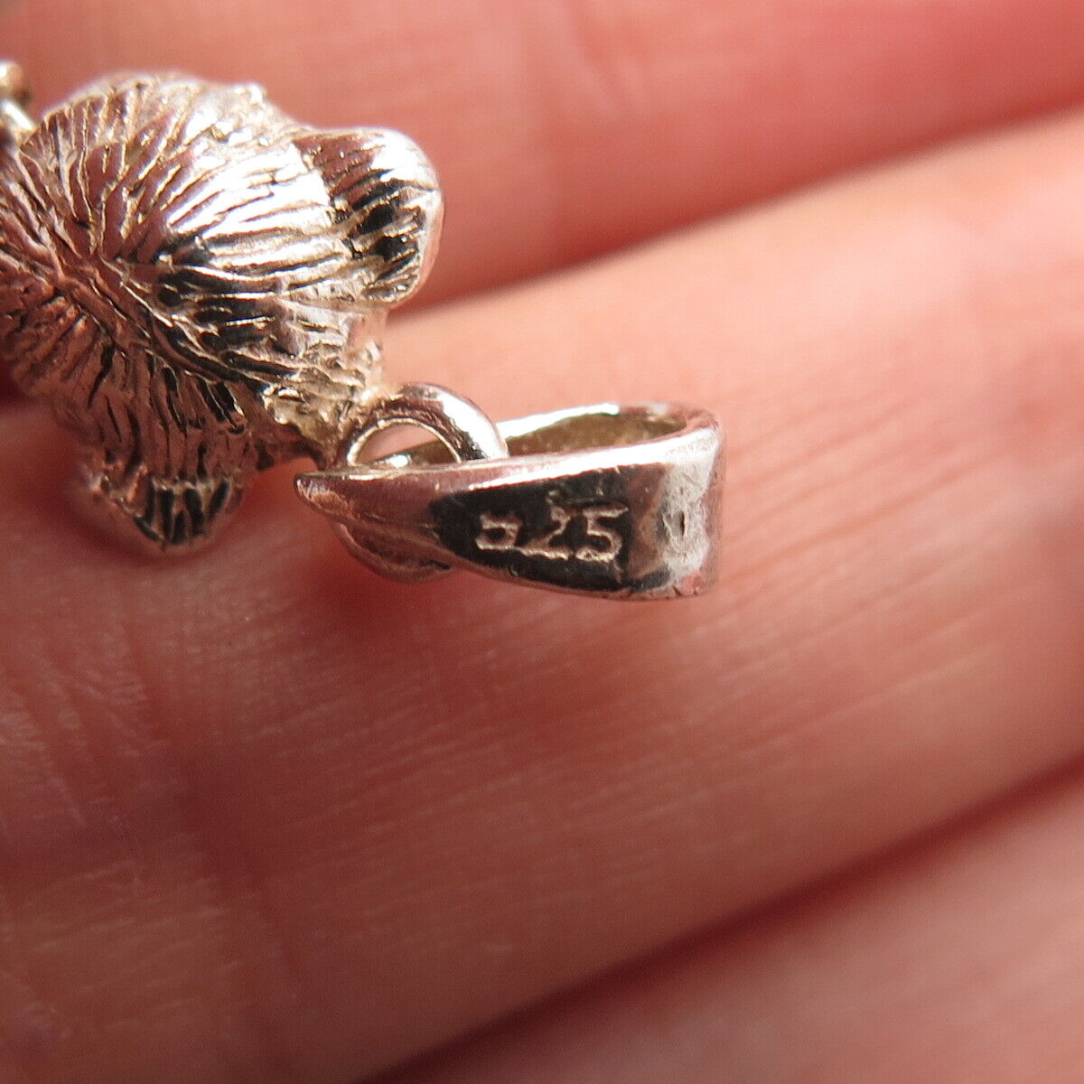 925 Sterling Silver Vintage Bear's Head Pendant