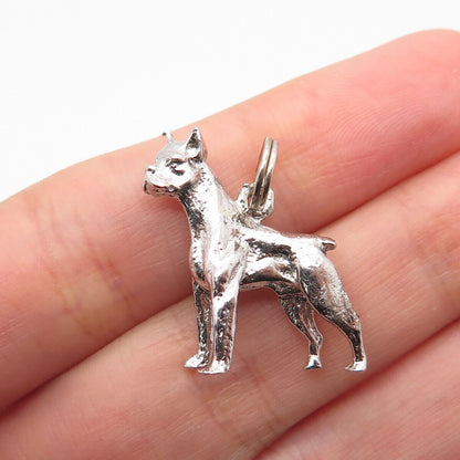 925 Sterling Silver Vintage Dog Pendant