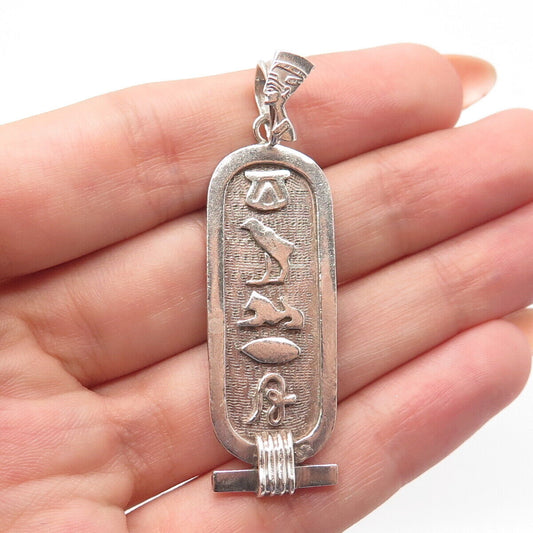 925 Sterling Silver Vintage Egyptian Theme Tribal Pendant