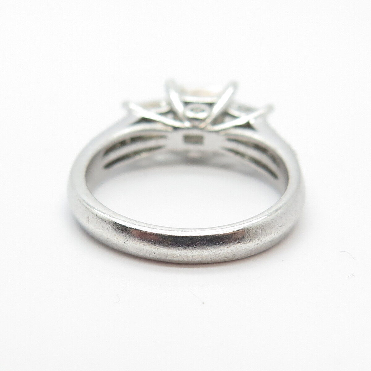 925 Sterling Silver Princess-Cut C Z Ring Size 7