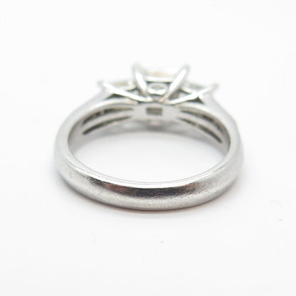 925 Sterling Silver Princess-Cut C Z Ring Size 7