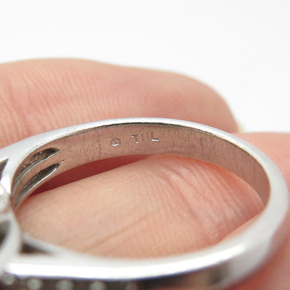 925 Sterling Silver Princess-Cut C Z Ring Size 7