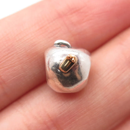 925 Sterling Silver / Gold Vintage Pandora Apple Bead Charm