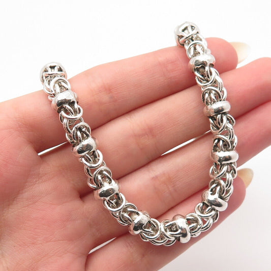 925 Sterling Silver Vintage Byzantine Chain Necklace 20"