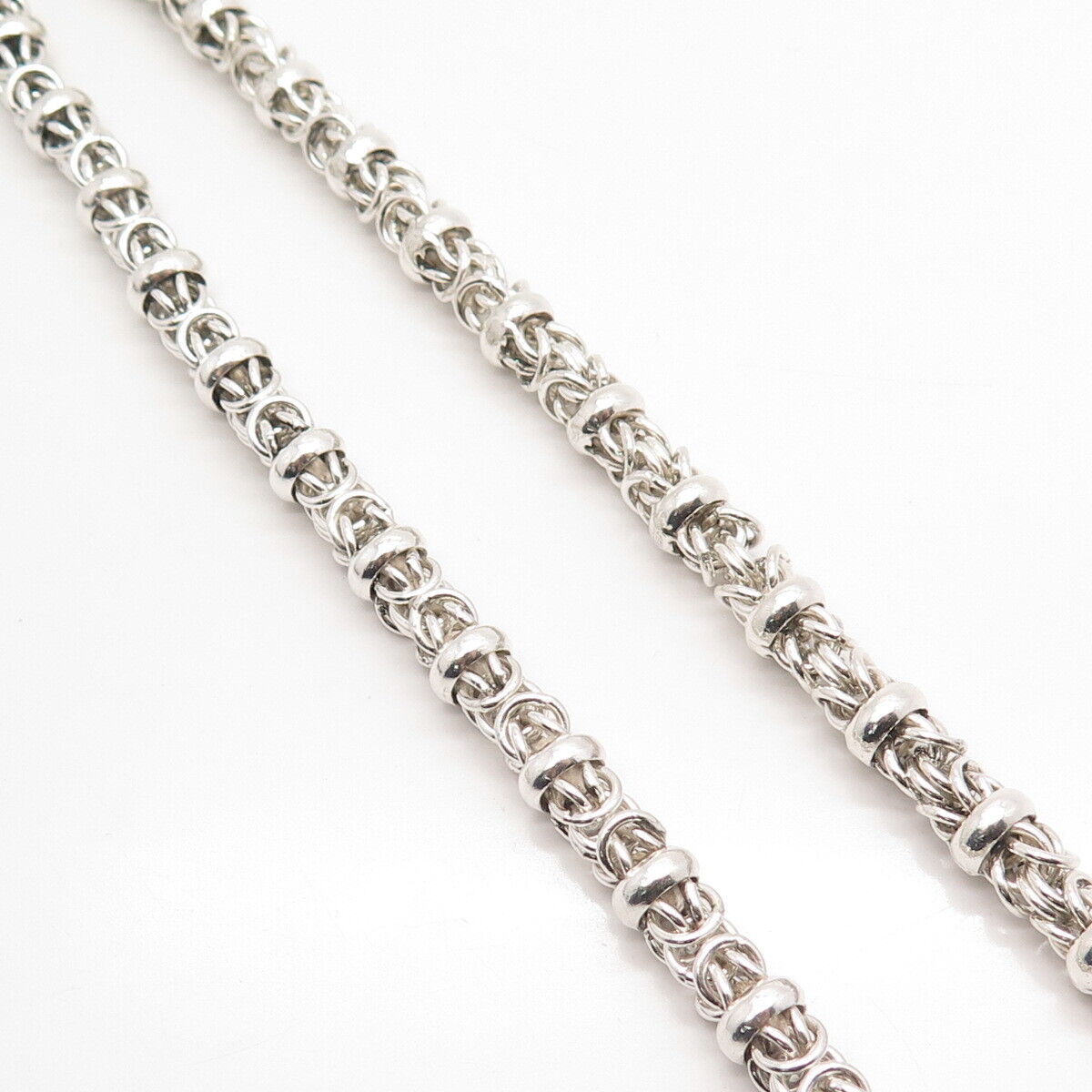 925 Sterling Silver Vintage Byzantine Chain Necklace 20"