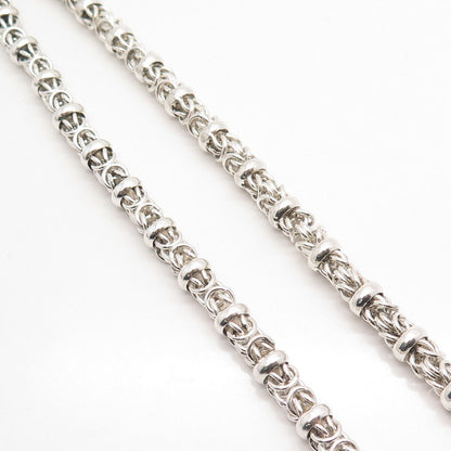 925 Sterling Silver Vintage Byzantine Chain Necklace 20"