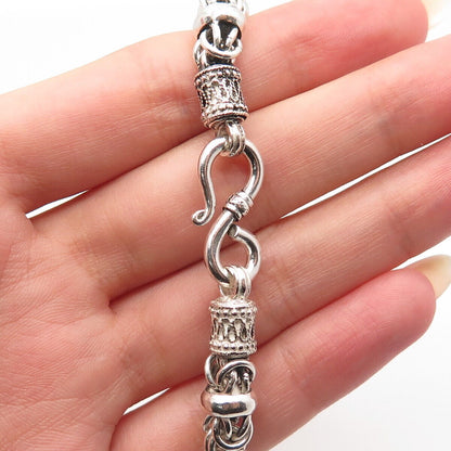 925 Sterling Silver Vintage Byzantine Chain Necklace 20"