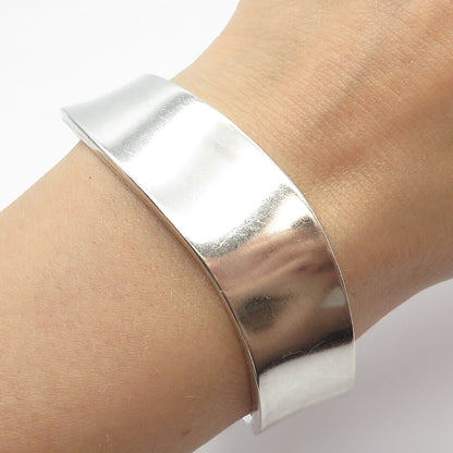 925 Sterling Silver Vintage Modernist Cuff Bracelet 7"