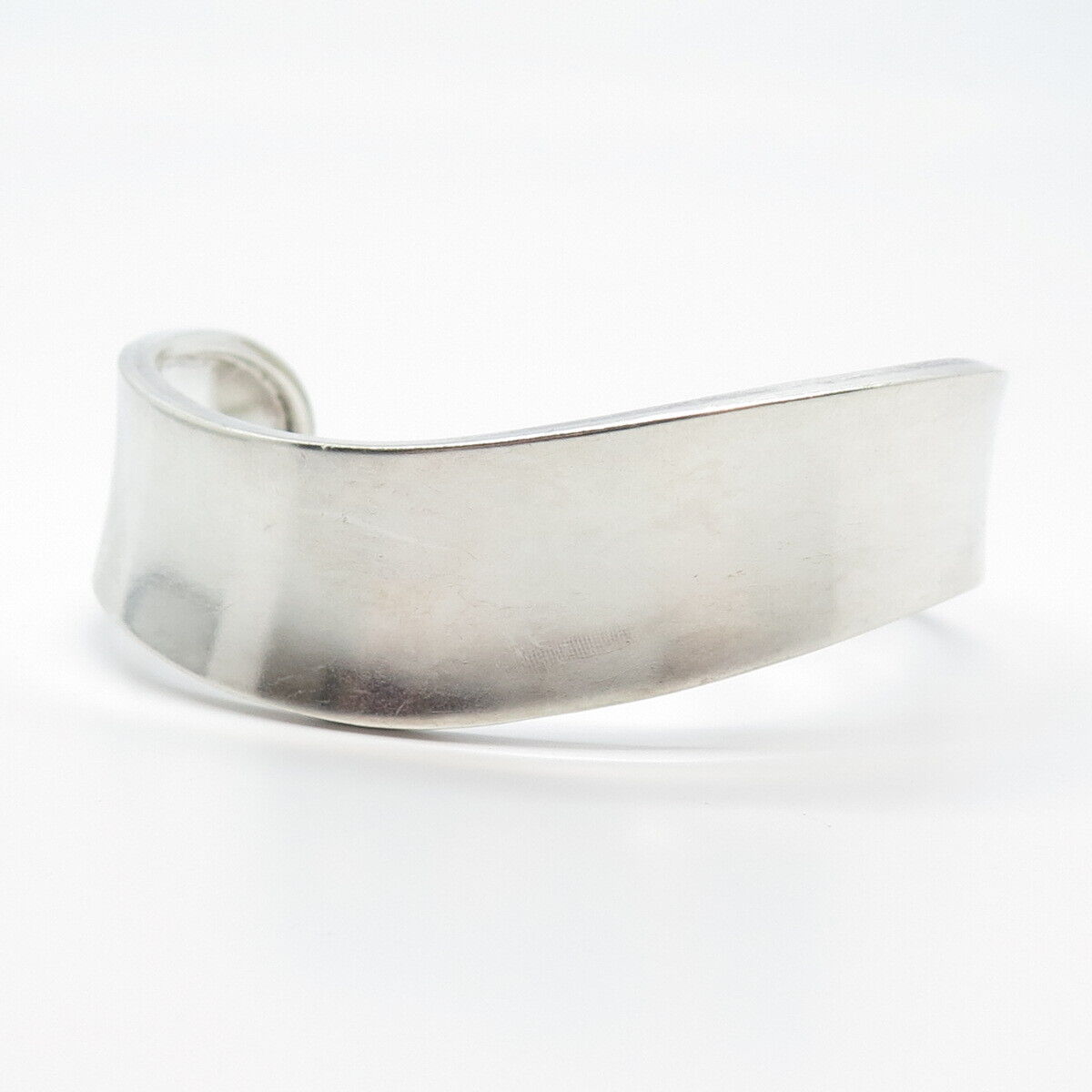 925 Sterling Silver Vintage Modernist Cuff Bracelet 7"