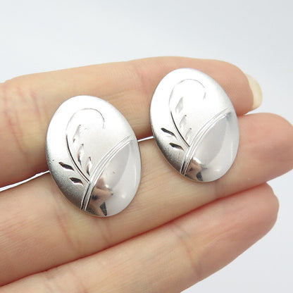 925 Sterling Silver Antique Etched Oval Cufflinks