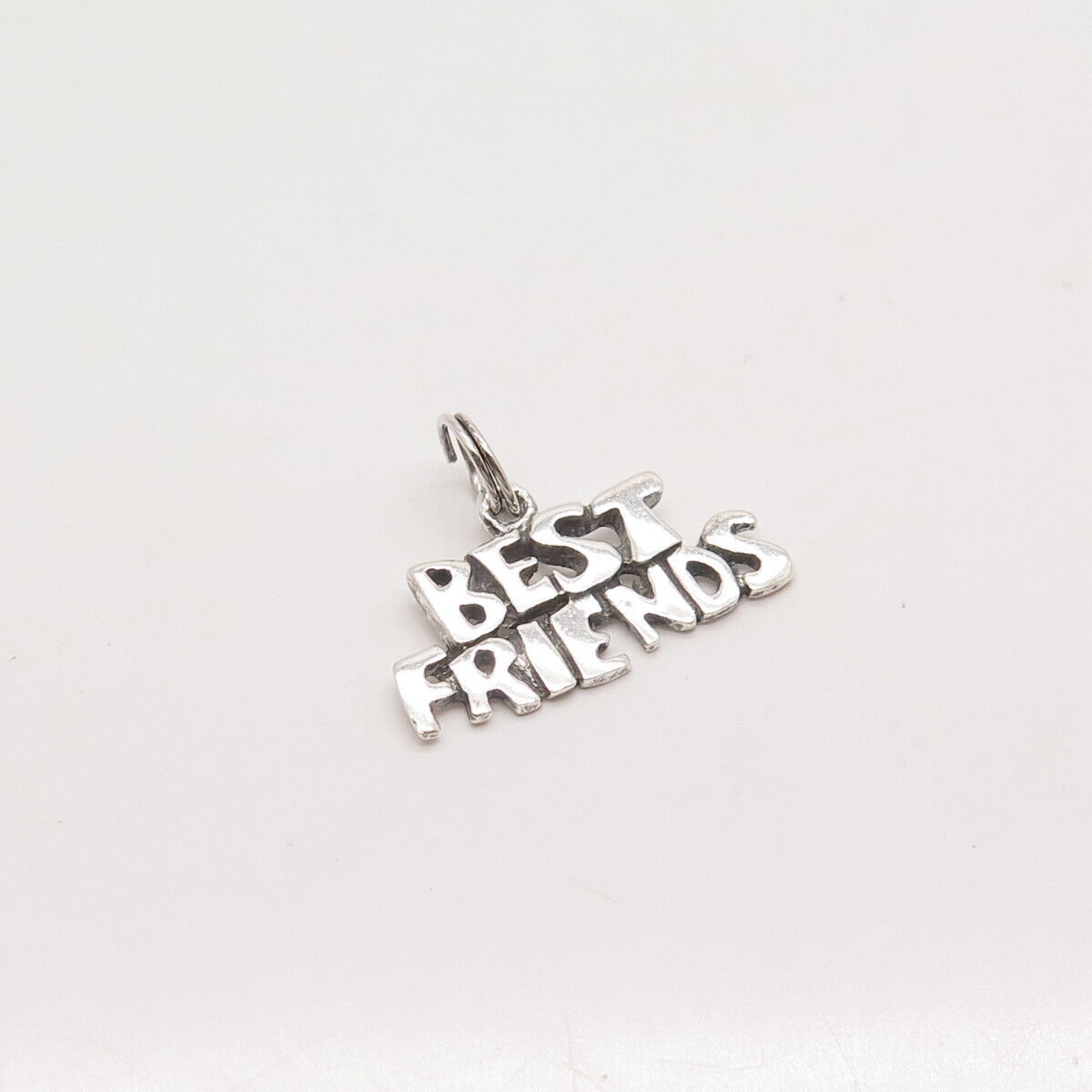 925 Sterling Silver Vintage "Best Friends" Charm Pendant