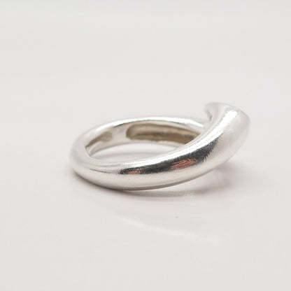 925 Sterling Silver Vintage C Z Modernist Ring Size 7.75