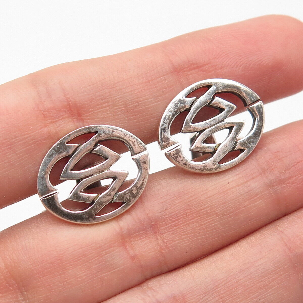 925 Sterling Silver Antique 1986 Dublin Declan M Cranks Celtic Cufflinks