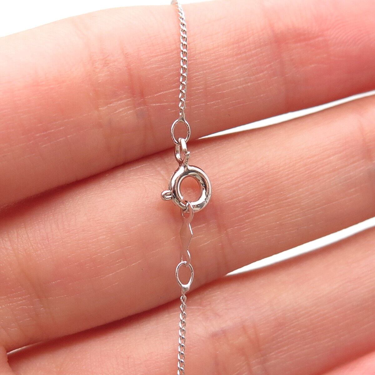 925 Sterling Silver C Z Open Heart Pendant Rolo Chain Necklace 18"