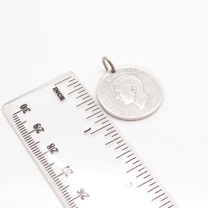 925 Sterling Silver Antique Canada 1941 25 cents King George IV Coin Pendant