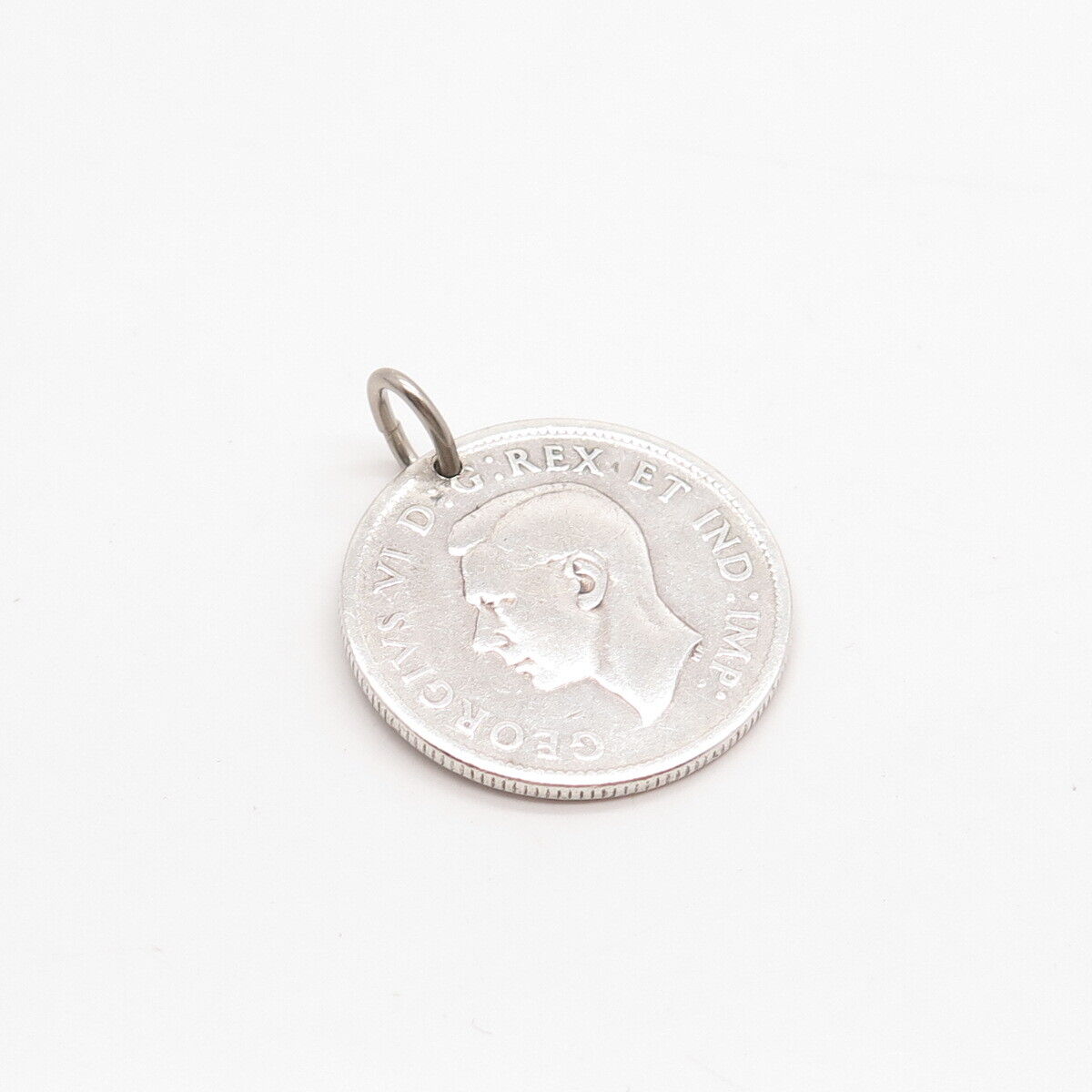 925 Sterling Silver Antique Canada 1941 25 cents King George IV Coin Pendant