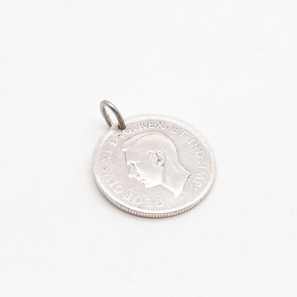 925 Sterling Silver Antique Canada 1941 25 cents King George IV Coin Pendant
