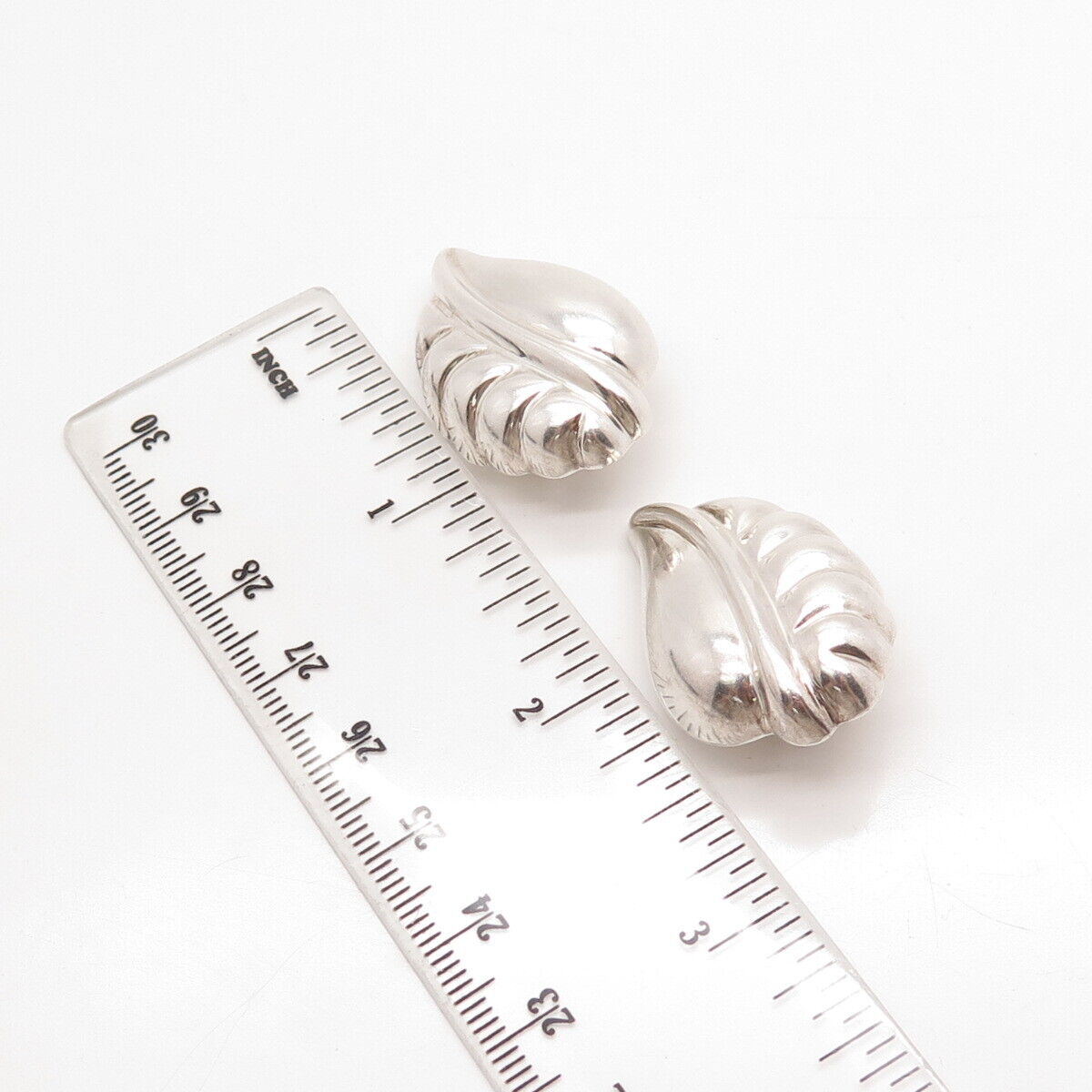 925 Sterling Silver Vintage Leaf Clip On Earrings