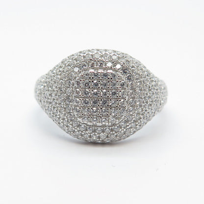 925 Sterling Silver Pave C Z Ring Size 7.75