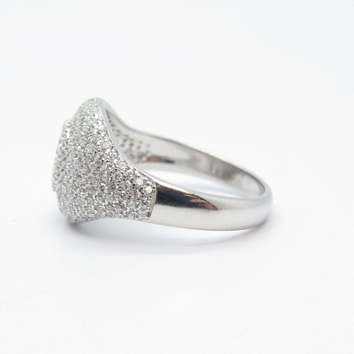 925 Sterling Silver Pave C Z Ring Size 7.75