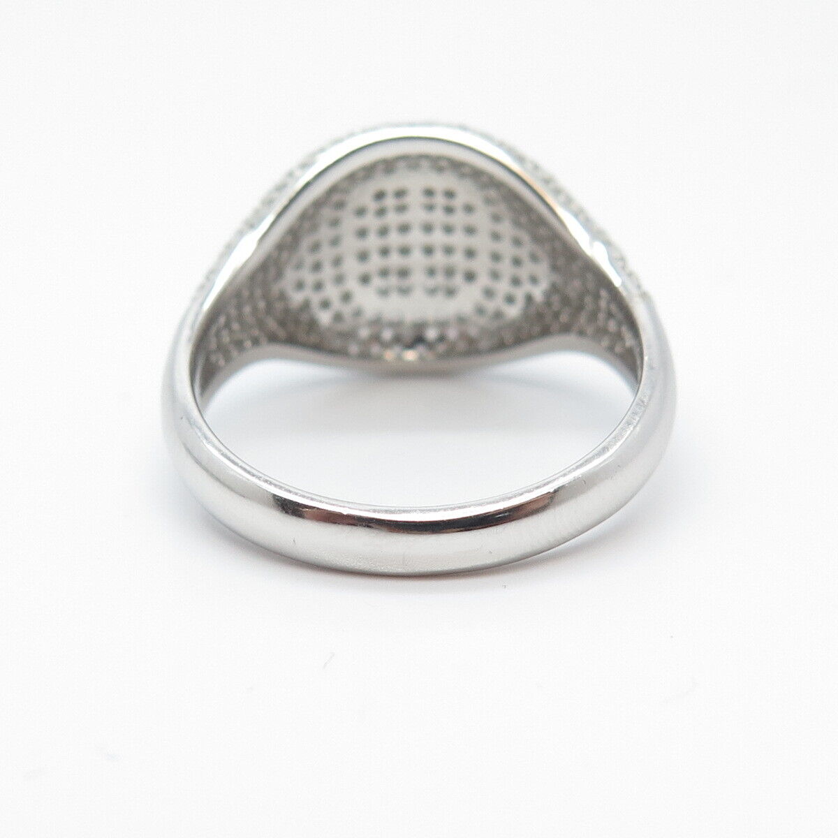 925 Sterling Silver Pave C Z Ring Size 7.75