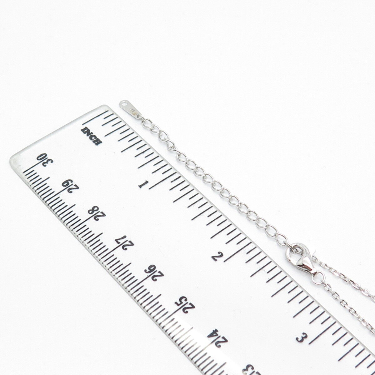 925 Sterling Silver Radiant-Cut C Z Rolo Chain Necklace 16"