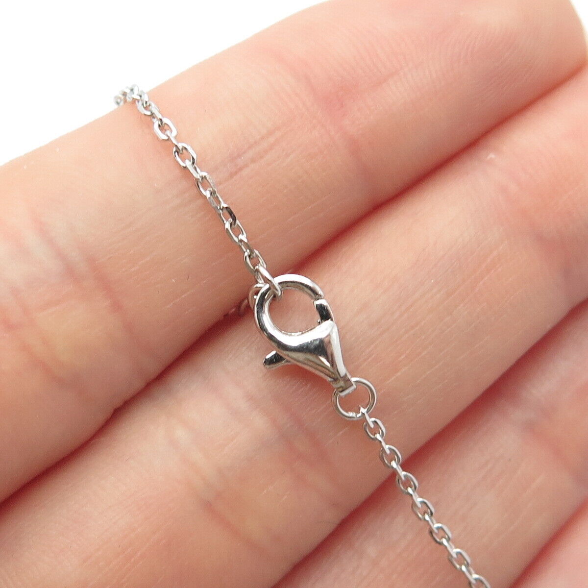 925 Sterling Silver Radiant-Cut C Z Rolo Chain Necklace 16"