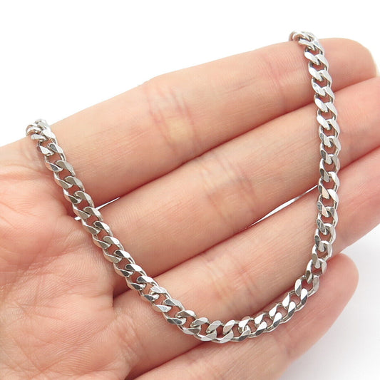 925 Sterling Silver Cuban Link Chain Necklace 24"