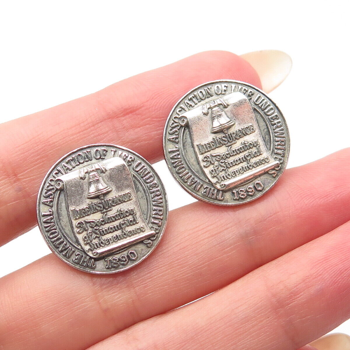 925 Sterling Silver Antique O.C. Tanner 1890 NALU Cufflinks