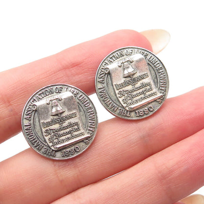 925 Sterling Silver Antique O.C. Tanner 1890 NALU Cufflinks