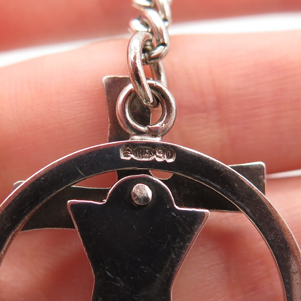 925 Sterling Silver Vintage Holland Herbert Hooijkaas Windmill Key Chain Ring