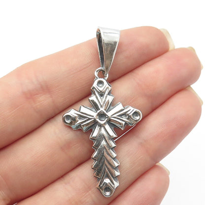 925 Sterling Silver Vintage Mexico Religious Cross Pendant