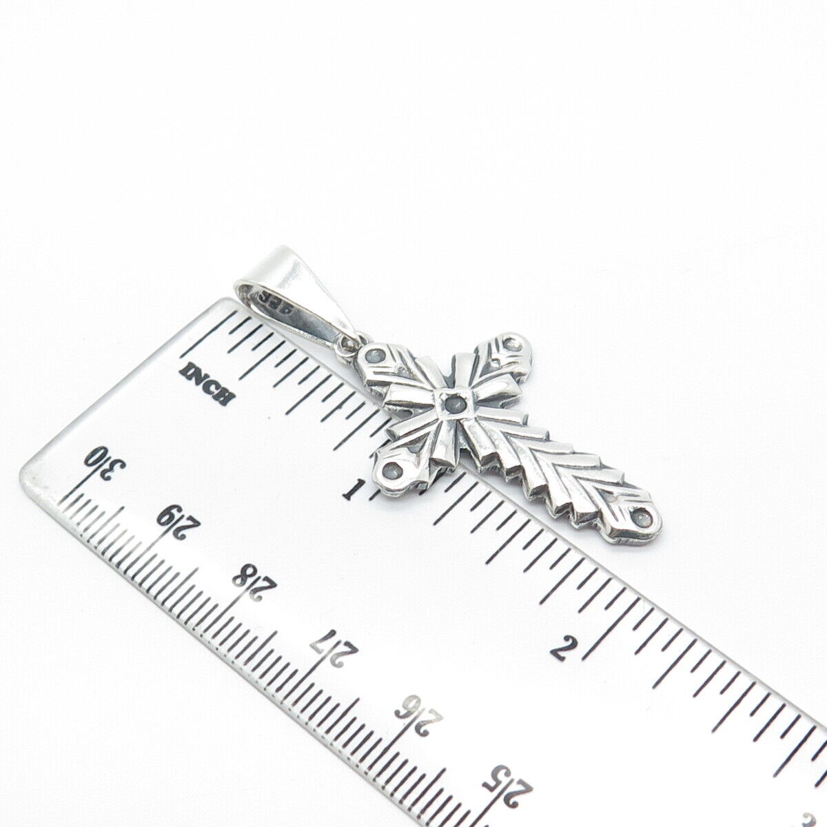 925 Sterling Silver Vintage Mexico Religious Cross Pendant