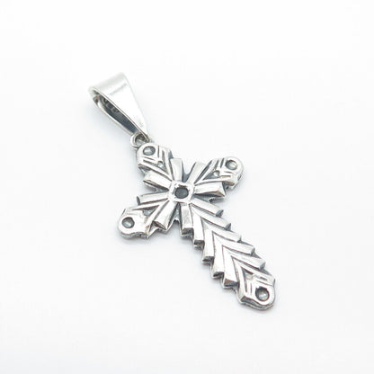 925 Sterling Silver Vintage Mexico Religious Cross Pendant