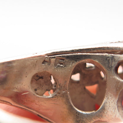 925 Sterling Silver Vintage AF Real Amethyst Gemstone Pebble Ring Size 7.75