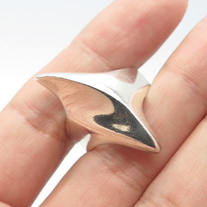 925 Sterling Silver Vintage Modernist Ring Size 9.25