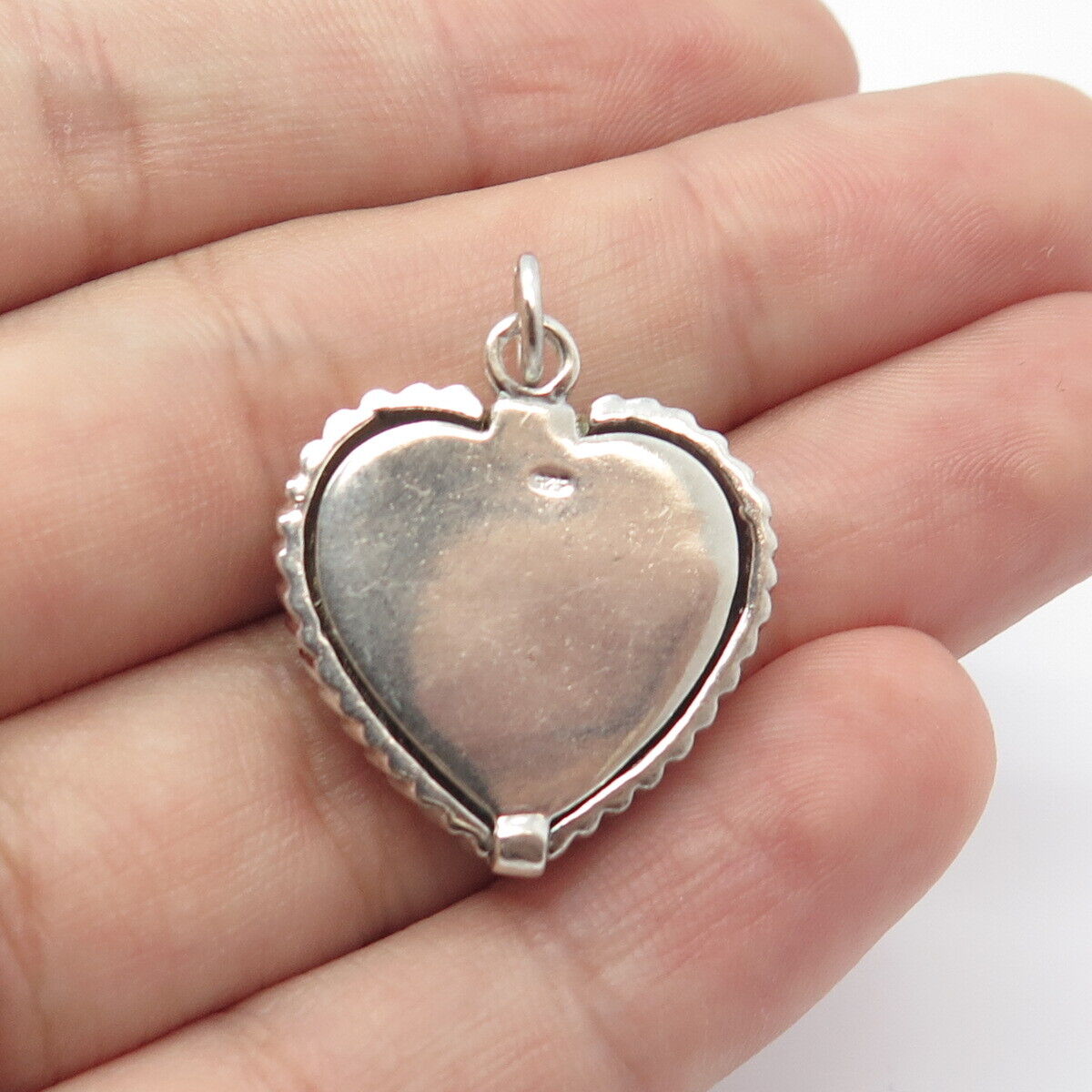 925 Sterling Silver Vintage Heart Charm Pendant