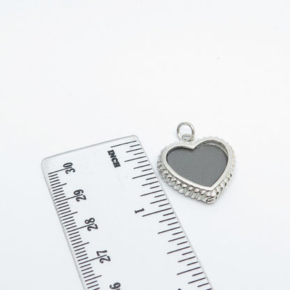 925 Sterling Silver Vintage Heart Charm Pendant