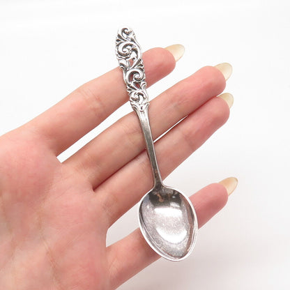 830S Silver Antique Brodrene Mylius Tele Pierced Demitasse Spoon