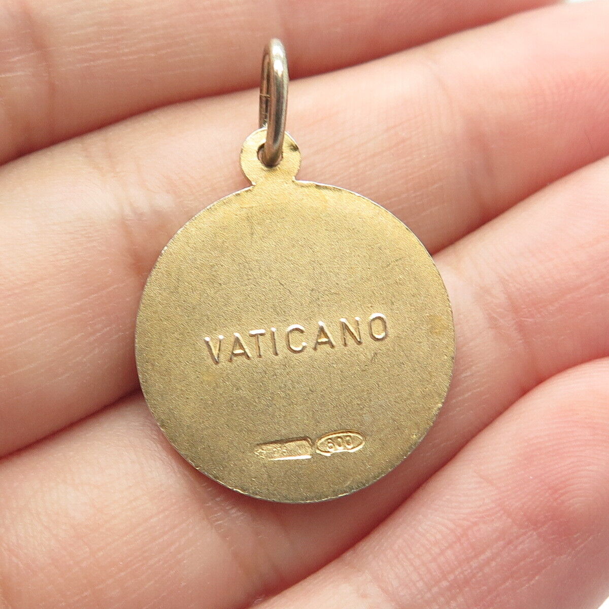 800 Silver Gold Plated Vintage Vaticano Beatus Joannes Paulus II Coin Pendant